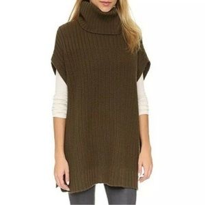 Theory Boseley Fine Haven Poncho in Brown size PS